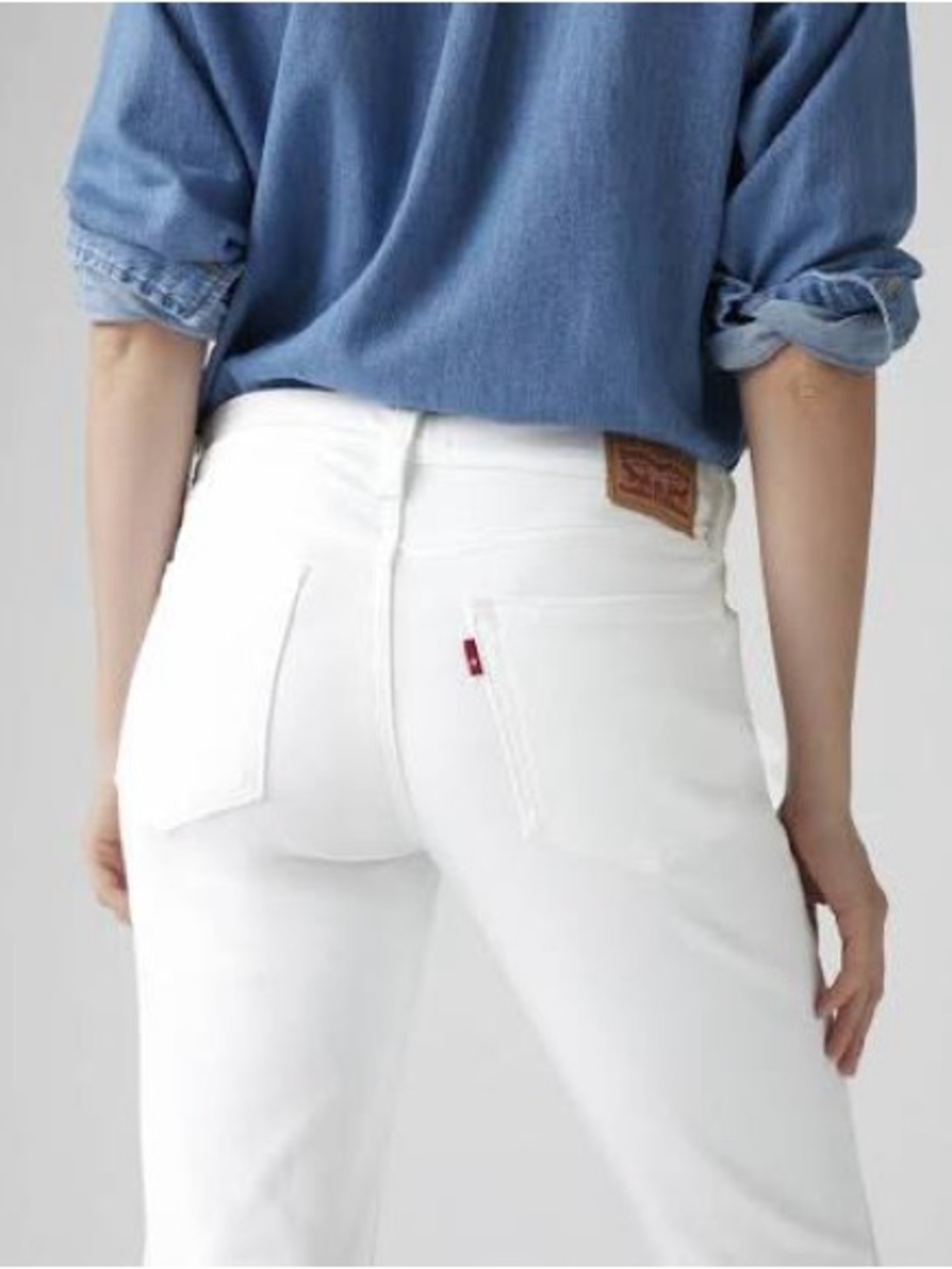 LEVI'S 501 CT Boyfriend Jeans Off White Button Fly Factory Destruct NICE 28x32